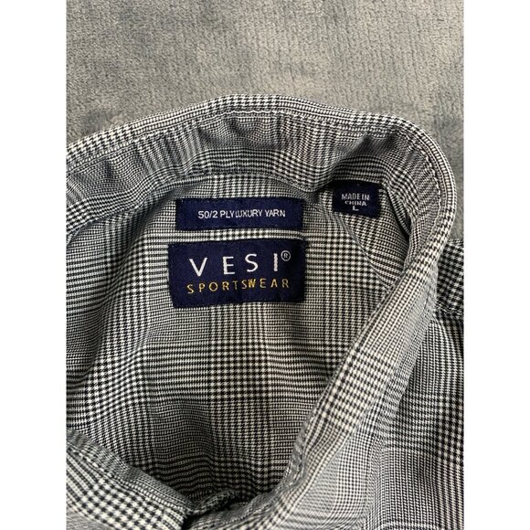 Ohio State Mens Shirt Size L Button Up Long Sleeve Black/White Check - Picture 5 of 7